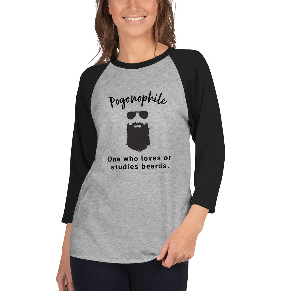 Pogonophile Beard Lover Raglan by Fecking Tees - Celebrating Beard Appreciation 👨