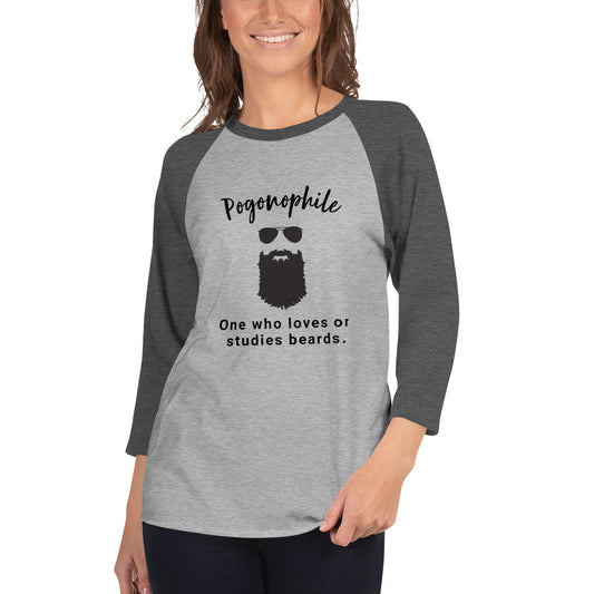 Pogonophile Beard Lover Raglan by Fecking Tees - Celebrating Beard Appreciation 👨