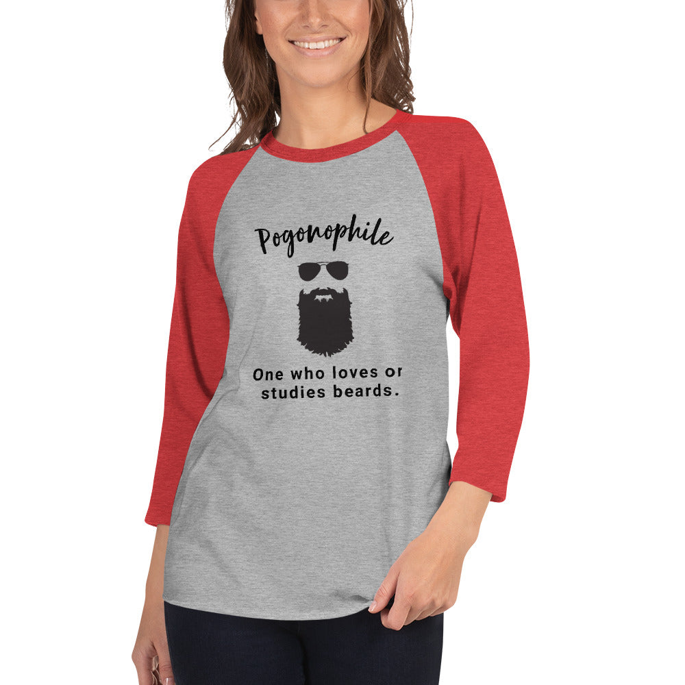 Pogonophile Beard Lover Raglan by Fecking Tees - Celebrating Beard Appreciation 👨