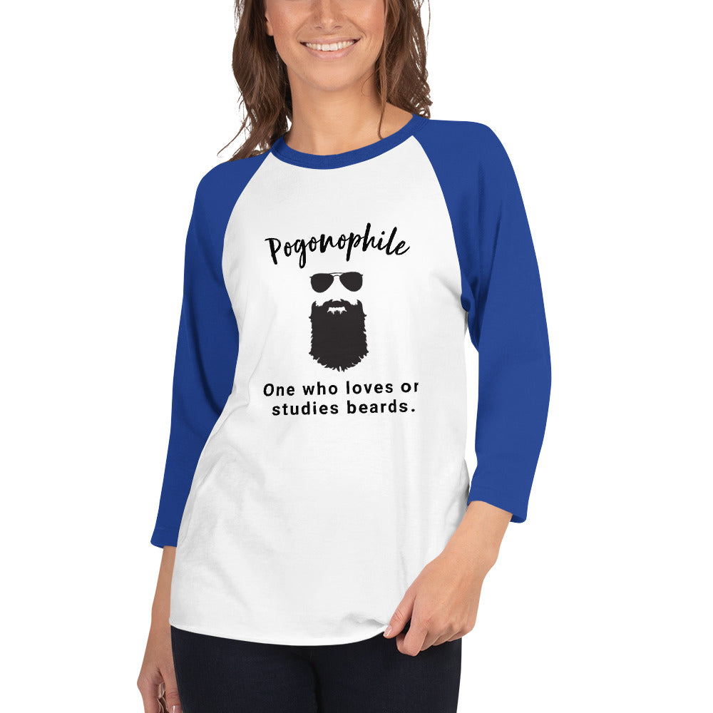 Pogonophile Beard Lover Raglan by Fecking Tees - Celebrating Beard Appreciation 👨